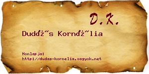 Dudás Kornélia névjegykártya